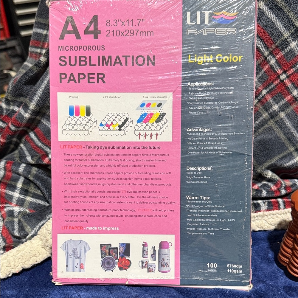 A4 Pink Sublimation Paper - Light Color